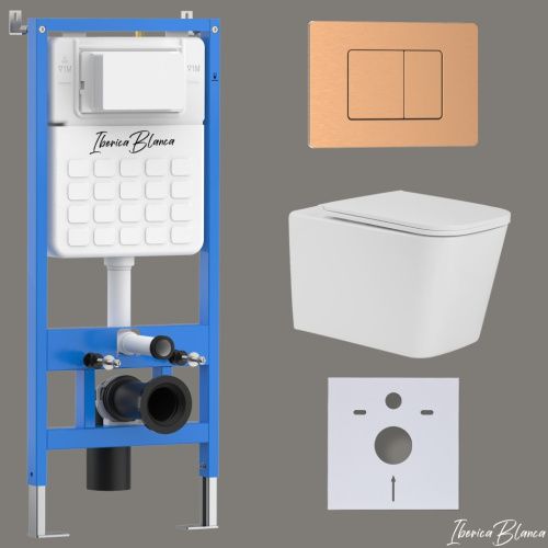 Комплект унитаз с инталляцией и клавишей смыва Iberica Blanca TOLEDO ALTO IB001.TLA.234.1172