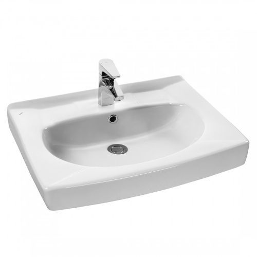 Раковина из сантехнического фарфора Santek Пилот 1WH110569 50х60 над стиральной машиной цвет белый