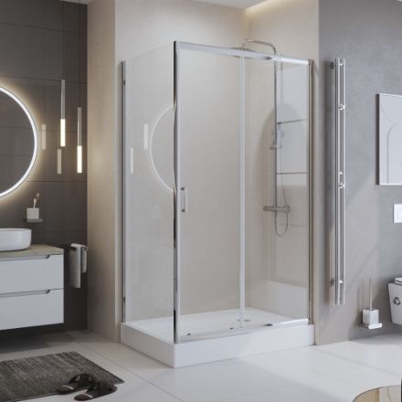 Душевой уголок BelBagno UNO-195 UNO-195-AH-1-120/90-C-Cr 120х90 стекло прозрачное профиль хром без поддона