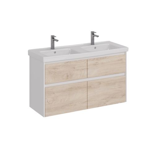 Тумба под раковину LeMark Combi LM03C125T-dub 120х45х68 напольная/подвесная цвет дуб канти/белый