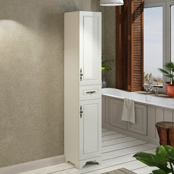 Шкаф-пенал Comforty Севилья 00004137101CF 35х33х190 подвесной цвет слоновая кость