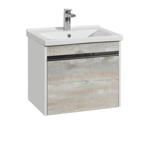 Тумба под раковину Aquaton Капри 1A230101KPDA0 60х45х55 подвесная цвет белый/коричневый