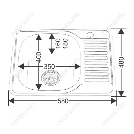 Кухонная мойка Melana 133 ta (*12) 58х48 цвет хром - фото 4