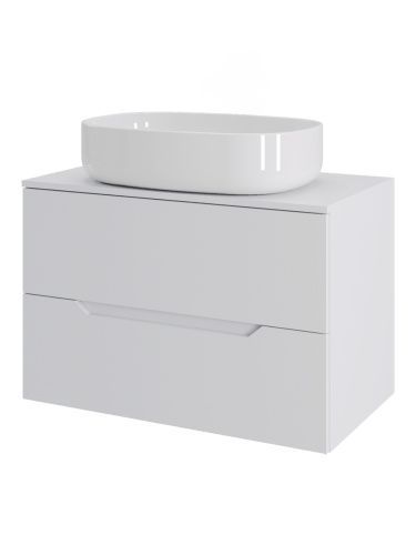 Тумба с раковиной Orange Line Li-70TuwMDF+B08-600W 70х46х71 подвесная цвет белый матовый