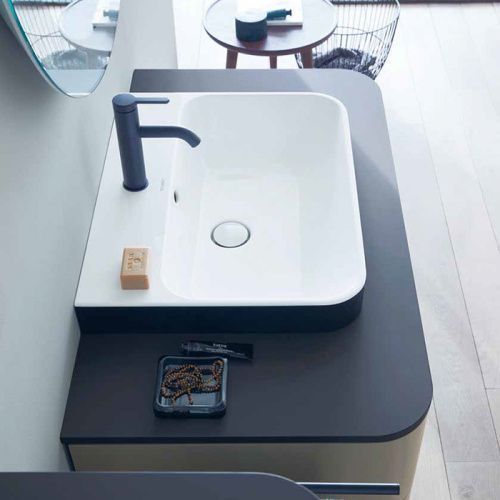 Раковина керамическая Duravit Happy D.2 Plus 60 см 2360606100 подвесная цвет белый матовый 1 отверстие под смеситель