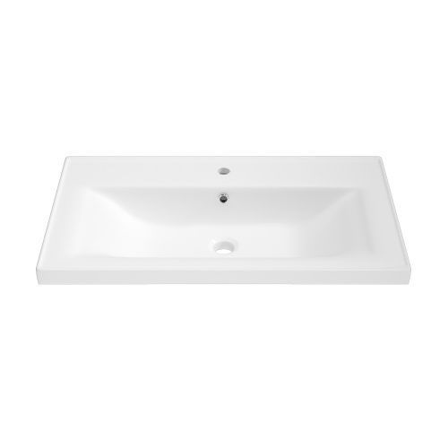 Раковина из сантехнического фарфора Wellsee FreeDom 151106000 80х46 подвесная цвет белый глянцевый 1 отверстие под смеситель