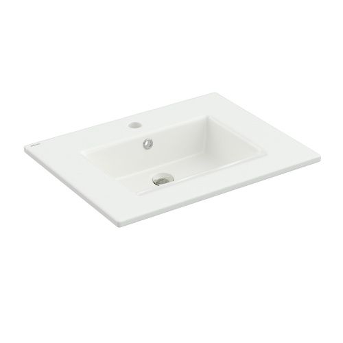 Раковина из сантехнического фарфора Berges Ego 182004 62х48 подвесная цвет белый глянцевый 1 отверстие под смеситель