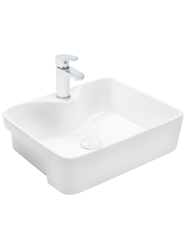 Раковина из санфаянса WeltWasser WW SK 10000003887 48х37 подвесная цвет белый глянцевый 1 отверстие под смеситель