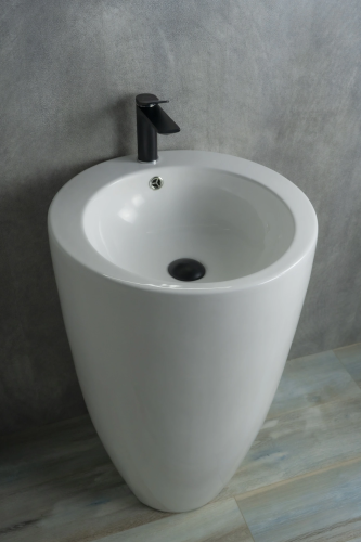 Раковина керамическая Gid Autonomo 81106 49х49 напольная цвет белый 1 отверстие под смеситель