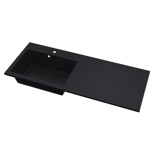 Раковина кварцевая Uperwood Cosmos Quartz RCosmos120LU 120х48 над стиральной машиной цвет черный