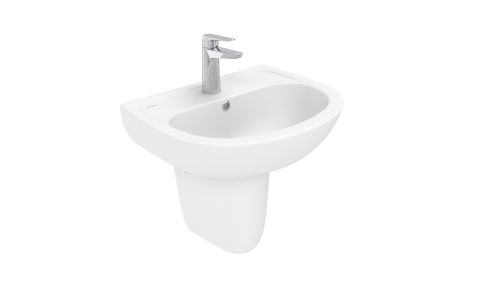 Раковина из сантехнического фарфора Creavit Oval TP150-00CB00E-0000 51х42 подвесная цвет белый