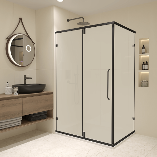 Душевой уголок RGW Classic 350904609-24 100х90 стекло матовое профиль черный без поддона