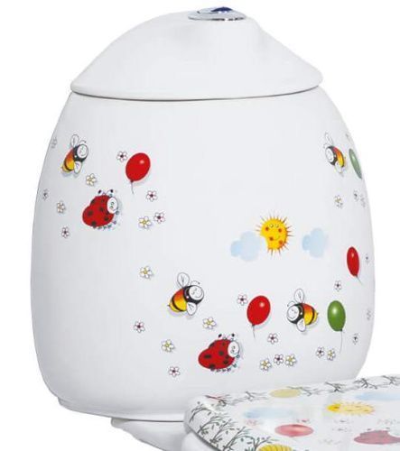 Чаша унитаза напольная Creavit COCUK CK300-11CB00E-FF00 цвет белый с декором без бачка с сиденьем микролифт