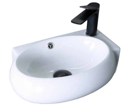 Раковина керамическая Gid Suspendido 61103L 44х30 подвесная цвет белый 1 отверстие под смеситель