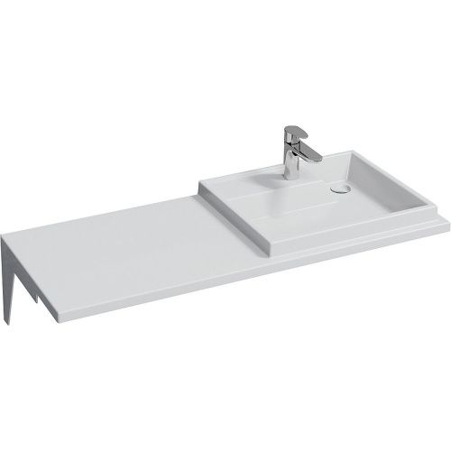 Раковина из искусственного камня СанТа Юпитер 900125 121х50 над стиральной машиной цвет белый