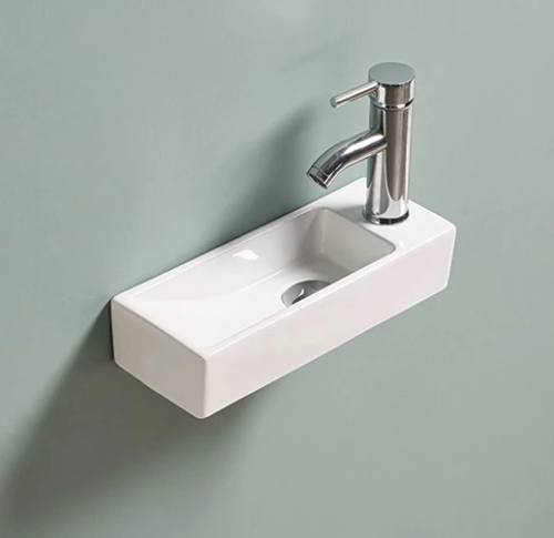 Раковина керамическая Gid Suspendido 61128L 38х15 подвесная цвет белый 1 отверстие под смеситель