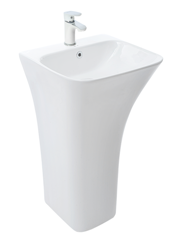 Раковина из санфаянса WeltWasser WW SK 44 см 10000005492 напольная цвет белый глянцевый 1 отверстие под смеситель