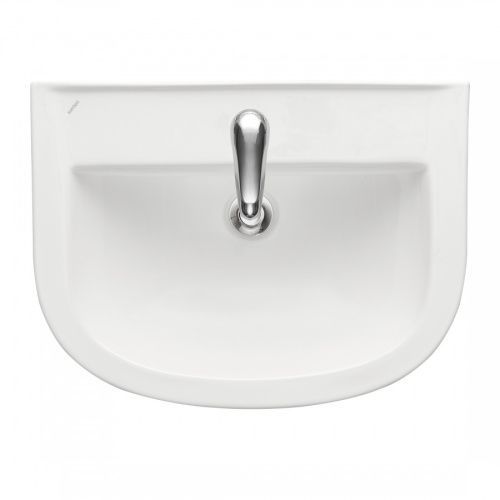 Раковина из сантехнического фарфора Santeri Pro 131155S0010B0 43х57 подвесная цвет белый 1 отверстие под смеситель