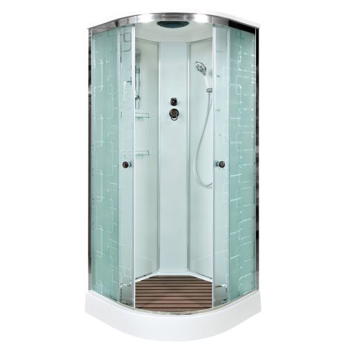 Душевая кабина AvaCan EM1580 80х80 четверть круга с крышей ориентация универсальная