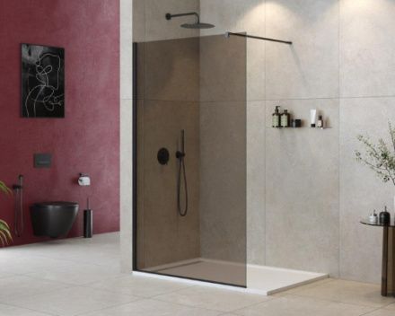 Душевая перегородка Cezares LIBERTA LIBERTA-L-1-120-120-BR-NERO 120х195 стекло тонированное профиль черный