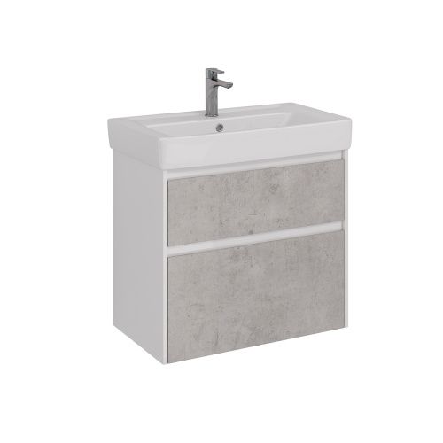 Тумба под раковину LeMark Combi LM03C80T-Beton 74х44х65 напольная/подвесная цвет бетон/белый