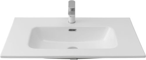 Раковина керамическая Aquanet Flat 00254364 81х47 полувстраиваемая цвет белый 1 отверстие под смеситель