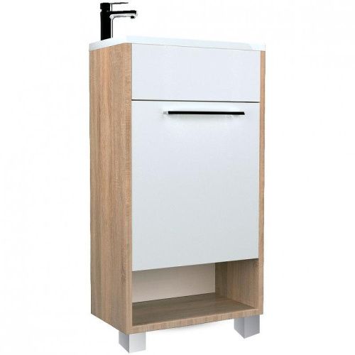 Тумба с раковиной 1MarKa Lira У85922 39х22х85 напольная цвет дуб сонома