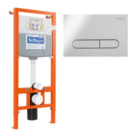 Инсталляция для унитаза с кнопкой BelBagno  BB001-120/BB005-PR-CHROME