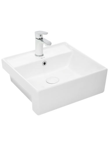 Раковина из санфаянса WeltWasser WW SK 10000003884 41х41 подвесная цвет белый глянцевый 1 отверстие под смеситель