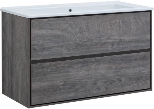 Тумба под раковину Aquanet Милан 00339972 106х46х66 подвесная цвет темное дерево