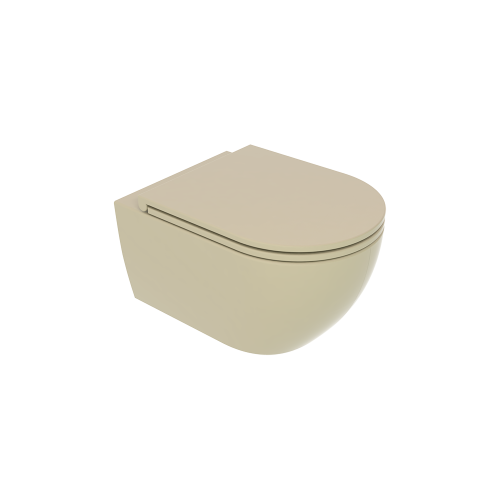 Чаша унитаза подвесная GSG Ceramic Design Like LKWCSO016 цвет бежевый без сиденья безободковая каскадный смыв
