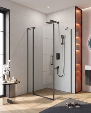 Душевой уголок Cezares SLIDER SLIDER-AH-1-100-100/110-C-NERO 100х100 стекло прозрачное профиль черный без поддона