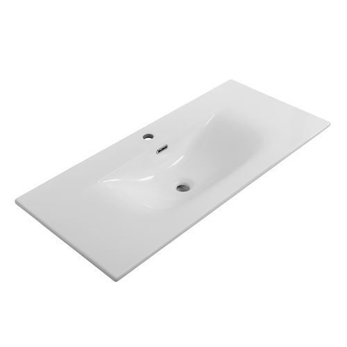 Раковина керамическая BelBagno BB-8099-3-100 100х40 накладная цвет белый 1 отверстие под смеситель