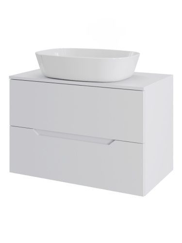 Тумба с раковиной Orange Line Li-70TuwMDF+B08-500W 70х46х71 подвесная цвет белый матовый