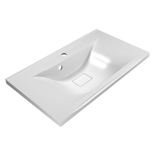 Раковина из искусственного камня BelBagno BB800/450-LV-MR-PR 80х50 накладная цвет белый 1 отверстие под смеситель