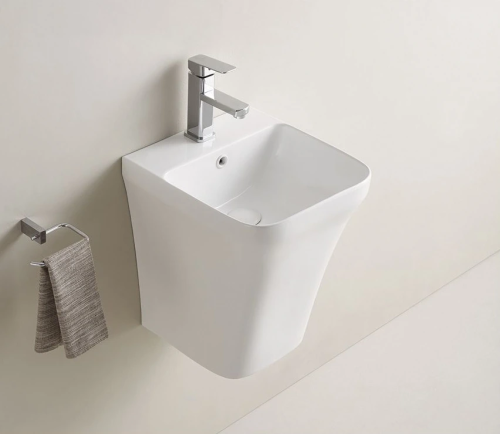 Раковина керамическая Gid Suspendido 61131 37х40 подвесная цвет белый 1 отверстие под смеситель