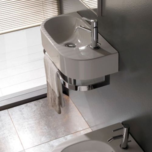 Раковина керамическая Globo Forty3 55 см SCT55.BI*1dx подвесная цвет белый 1 отверстие под смеситель