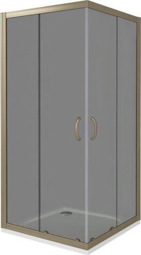 Душевой уголок Good Door JAZZE ДЖ00041 100х100 стекло тонированное профиль бронза без поддона