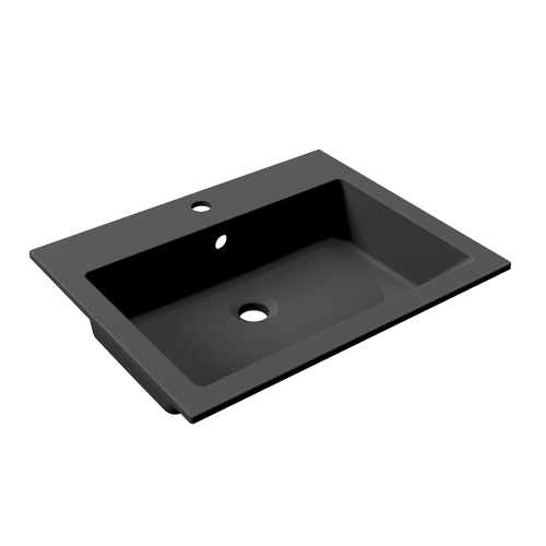 Раковина из литьевого мрамора Uperwood Megan 45481000001 60х48 полувстраиваемая цвет черный