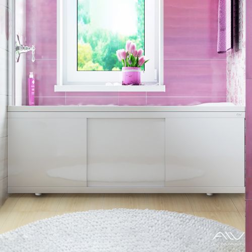 Экран под ванну Alavann Crystal 180 см ALV0258001 фронтальный МДФ раздвижной белый