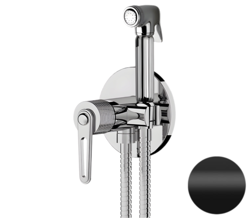 Гигиенический душ со смесителем Daniel BY645DCZ15 черный матовый