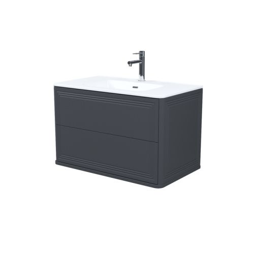 Тумба с раковиной IDDIS Oxford Neo OXN80D0i95K 81х47х50 подвесная цвет темно-серый