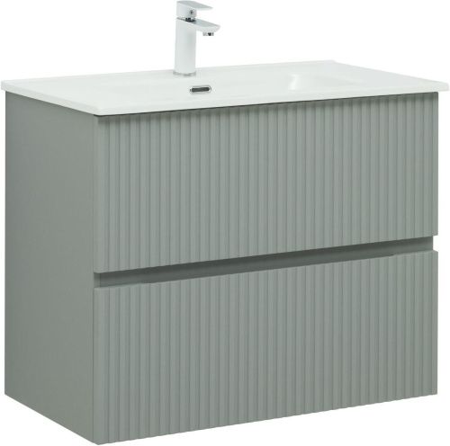Тумба под раковину Aquanet Джейн 00313318 79х44х64 напольная/подвесная цвет зеленый/серый