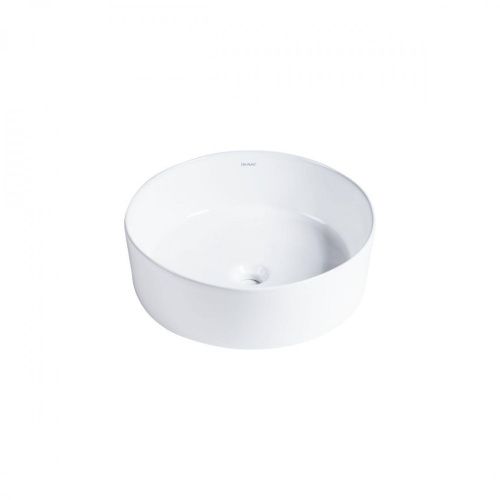 Раковина из сантехнического фарфора Bravat C22284W-ENG 40х40 накладная цвет белый без отверстий под смеситель