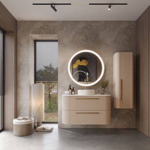 Шкаф-пенал Creavit Rayas RY2120.00.PU 39х28х120 подвесной