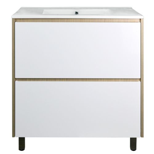 Тумба с раковиной Loranto Stella CS00076455 72х46х81 напольная цвет дуб дымчатый/белый