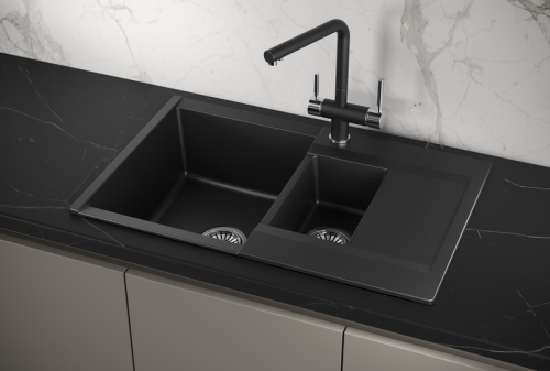 Кухонная мойка Granula 7808, ШВАРЦ 78х50 цвет черный поверхность матовая