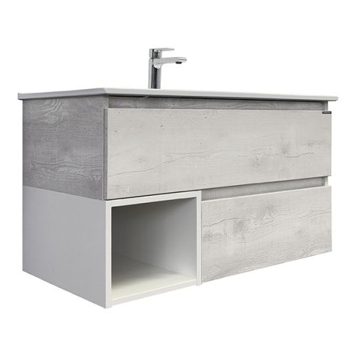 Тумба с раковиной Comforty Турин 00-00014644CF 91х47х50 подвесная цвет дуб белый