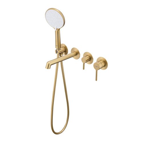 Смеситель для ванны и душа Raglo R20 R20.32.03 встраиваемый в стену сатин золотой