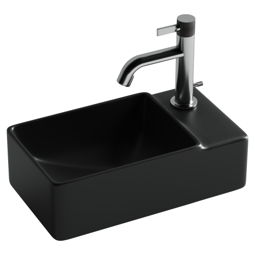 Раковина из сантехнического фарфора Ceramica Nova ELEMENT CN5045MB 40х22 подвесная цвет черный матовый 1 отверстие под смеситель